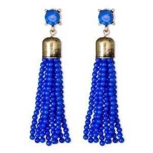 ‼️CLOSING CLOSET SALE‼️ NWOT [BAUBLEBAR] Cobalt Gold Beaded Tassel Earrings